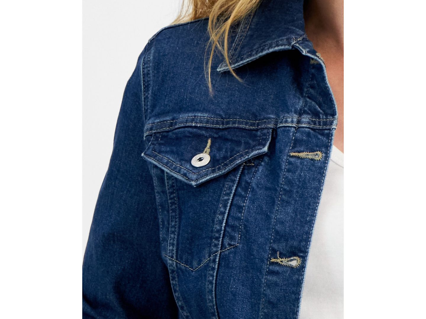 Женская куртка Style & Co Petite Classic Denim Trucker, цвет: Cosmos — фото 3