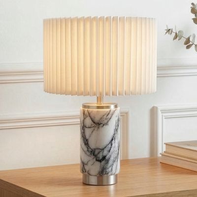 Mila Tall 15" Dimmable LED Table Lamp with Natural Stone Base
