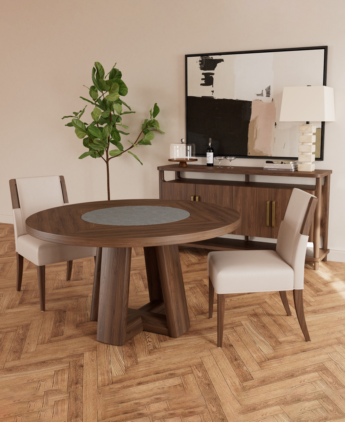 Amelie 30" Wood Round Dining Table
