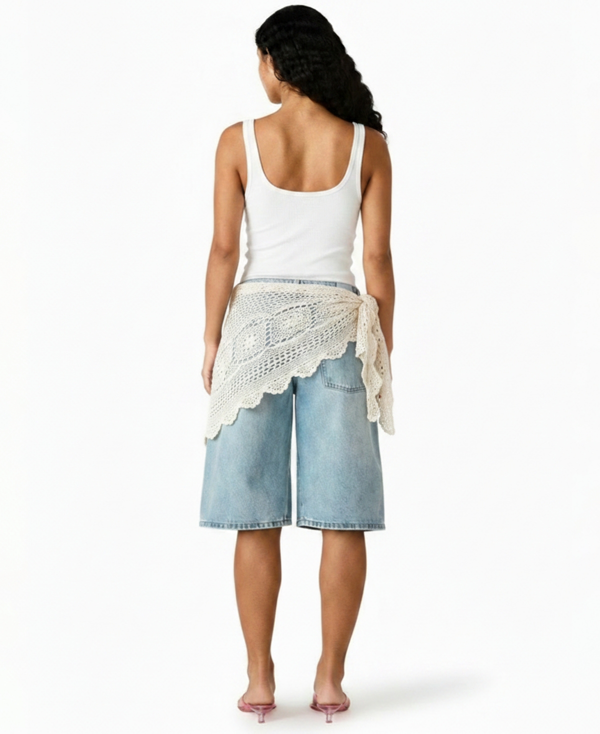 Steve Madden Women's Kesha Crochet Scarf-Detail Shorts