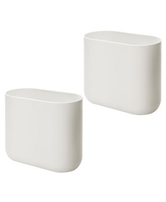 Small Plastic 1.9 Gallon / 7 L Oval Trash Can, 2-Pack