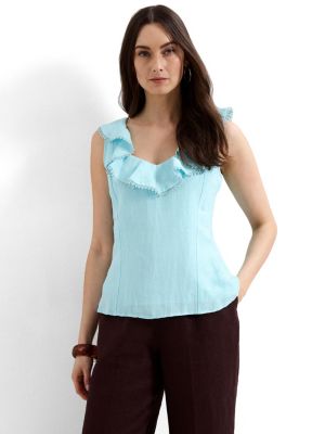 Women's Rhona Sleeveless Linen Blend Blouse
