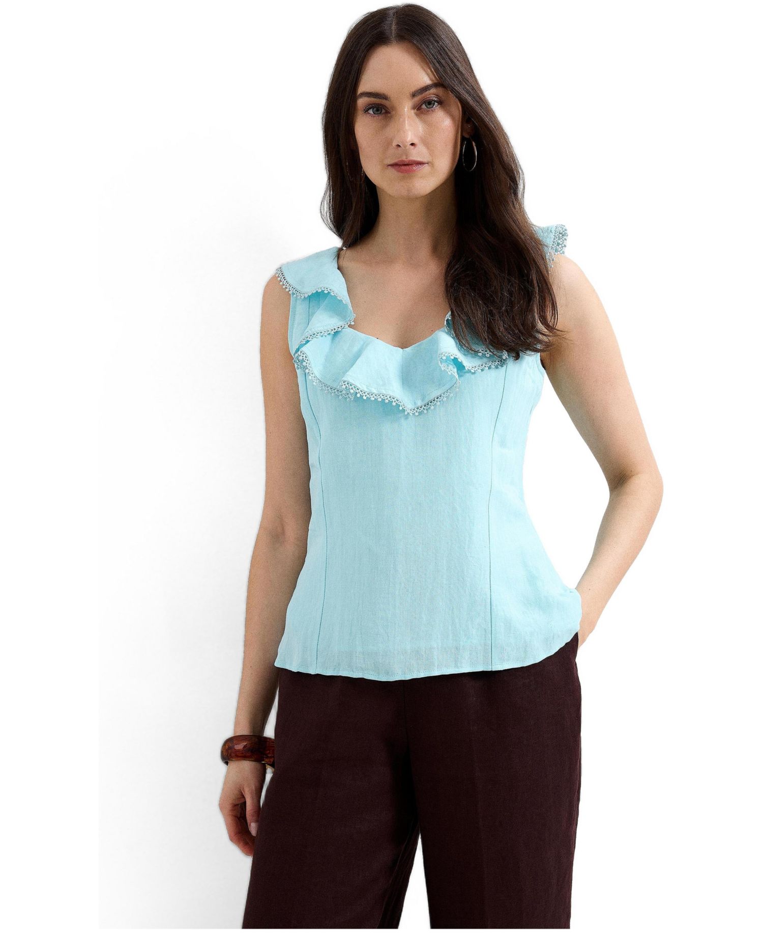 Women's Rhona Sleeveless Linen Blend Blouse