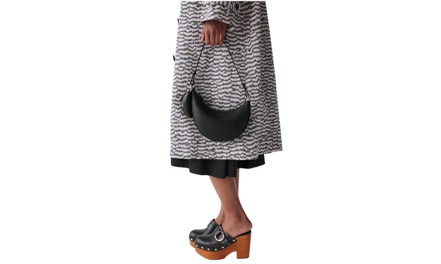 Женские сумки kate spade new york Duo Leather Mini Shoulder, цвет: Чёрный / Серебряный — фото 6