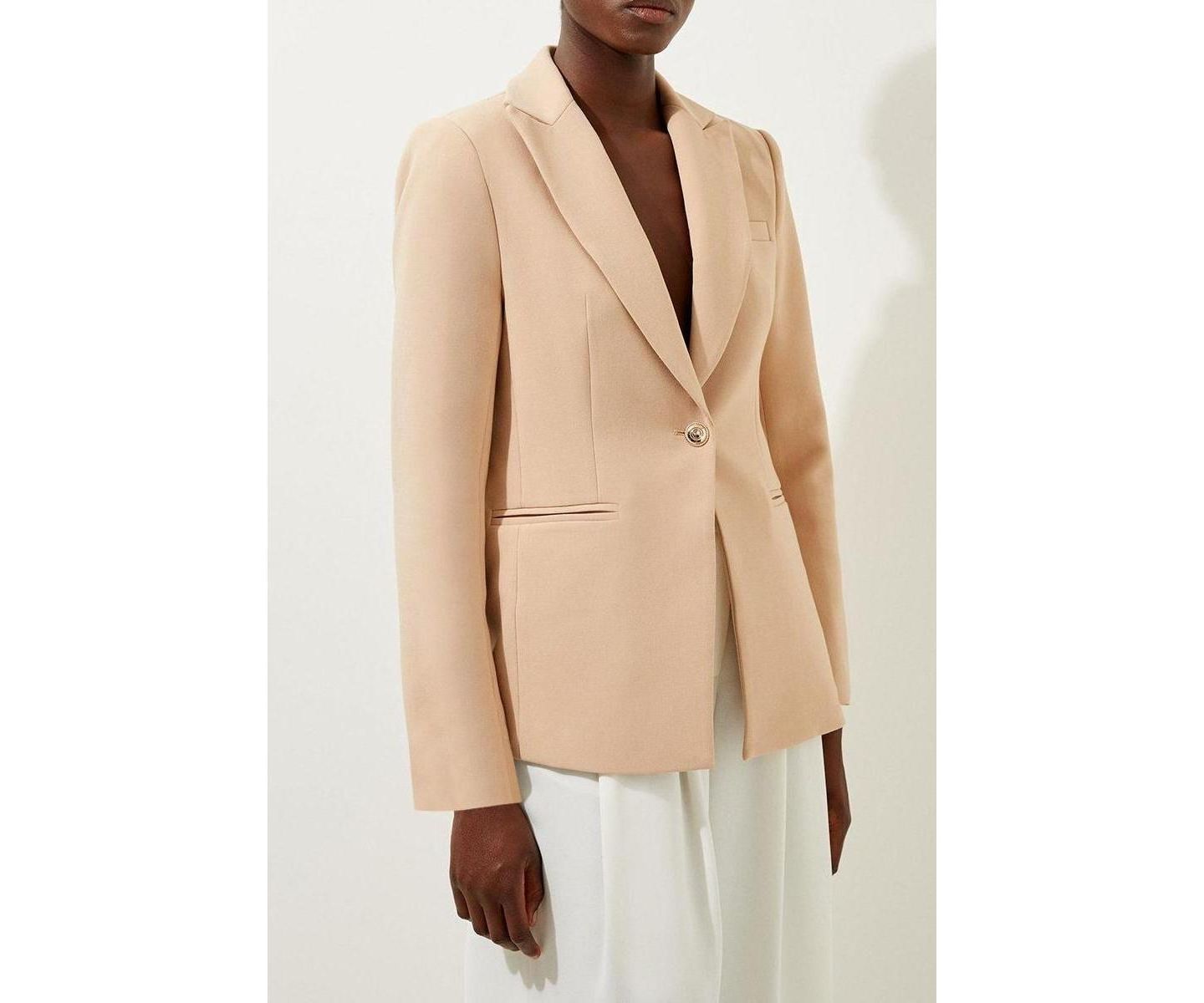 Женский пиджак Karen Millen Tailored Single Breasted Blazer, цвет: Верблюжий — фото 5