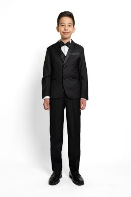 Big Boys 007 Slim Fit 5-Piece Shirt, Bowtie, Jacket, Vest and Pants Tuxedo Set