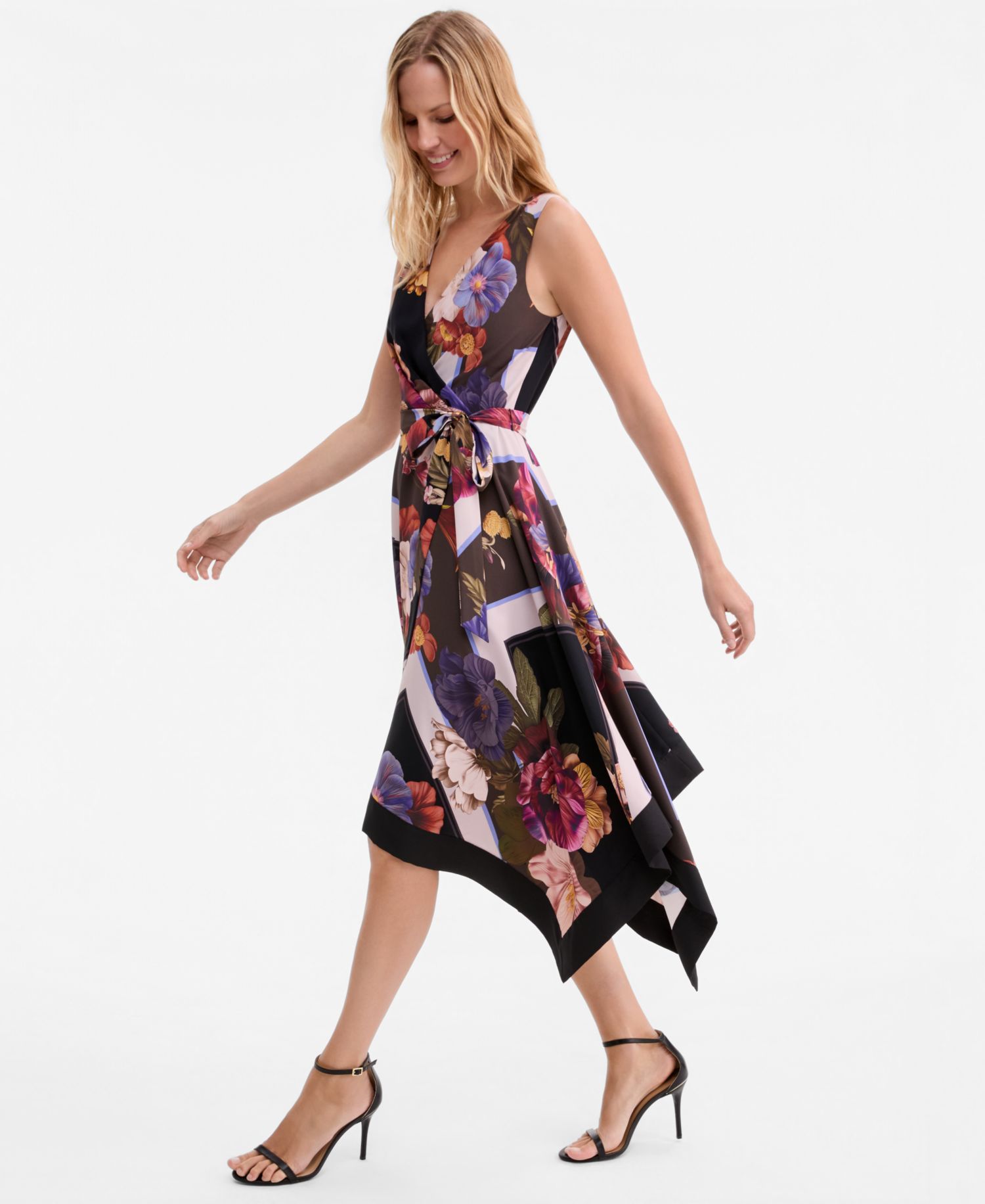 Women's Printed Handkerchief-Hem Dress