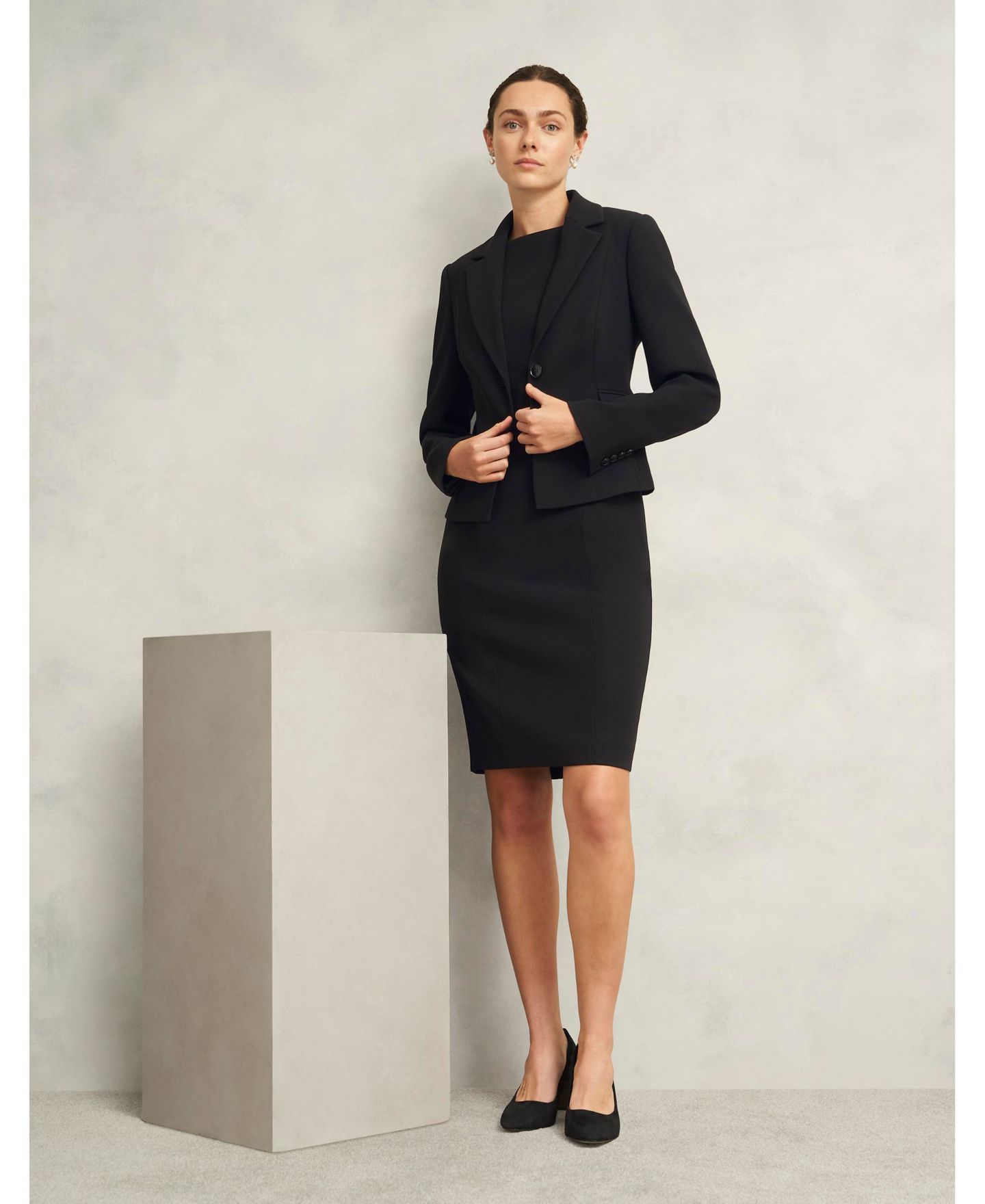 Женское платье Hobbs London Rae Sleeved, цвет: Чёрный — фото 12