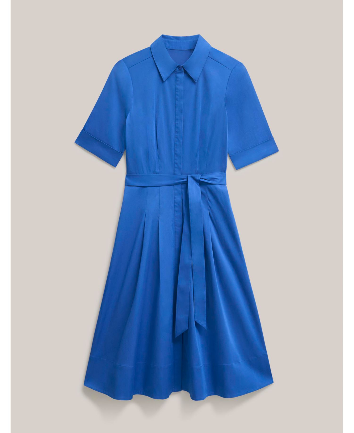 Women's Brigitta Pleated Tie-Belt Shirt Dress