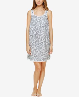 Eileen West - Lace-Trimmed Printed Nightgown