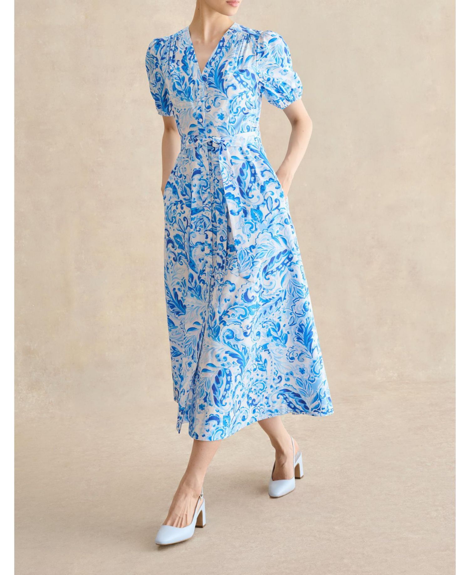 Women's Libby Short Sleeve V-Neck Midi Dress