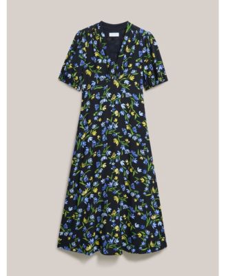 maxi dress floral Long Blue Casual Summer Dress: Nina Blue Floral / Large The Lolla Maxi Dress girl angel Formal Pants Cheapest Work Color:Bright Purple