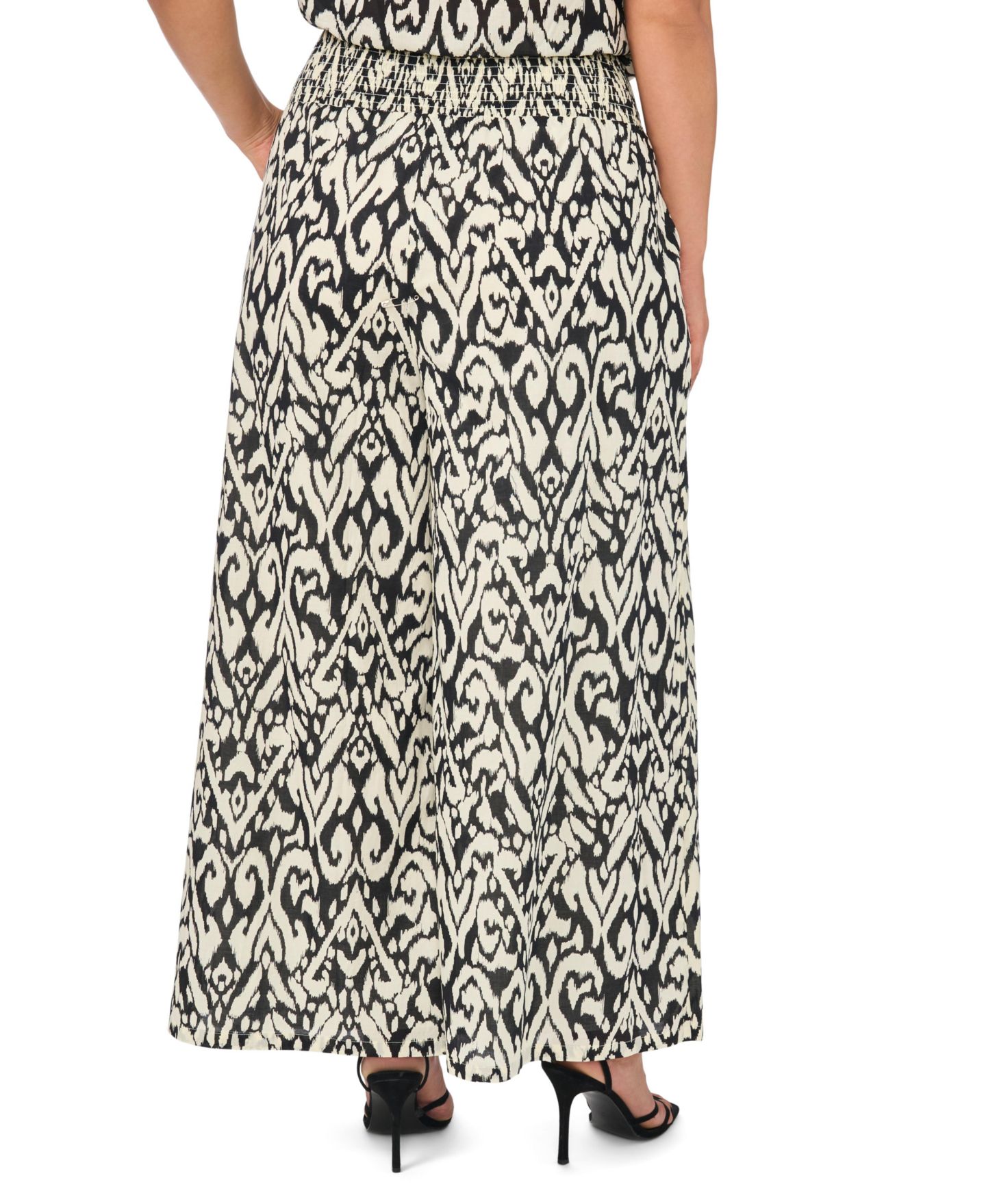Женские брюки Vince Camuto Plus Size Mid-Rise Cropped Wide-Leg, цвет: Насыщенный чёрный — фото 4