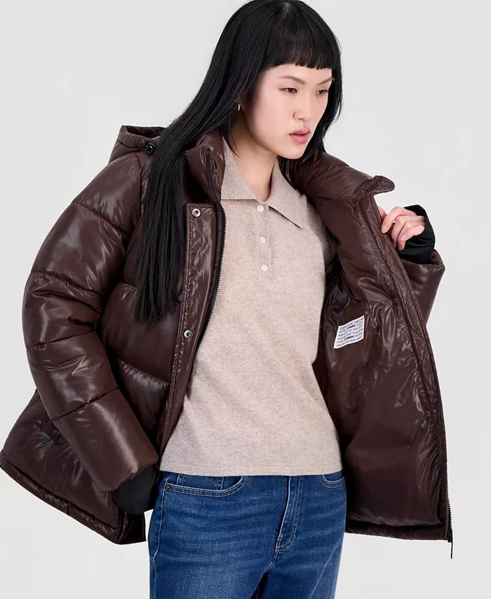 Women's Hooded Short Quilted Puffer Coat - thumbnail 9