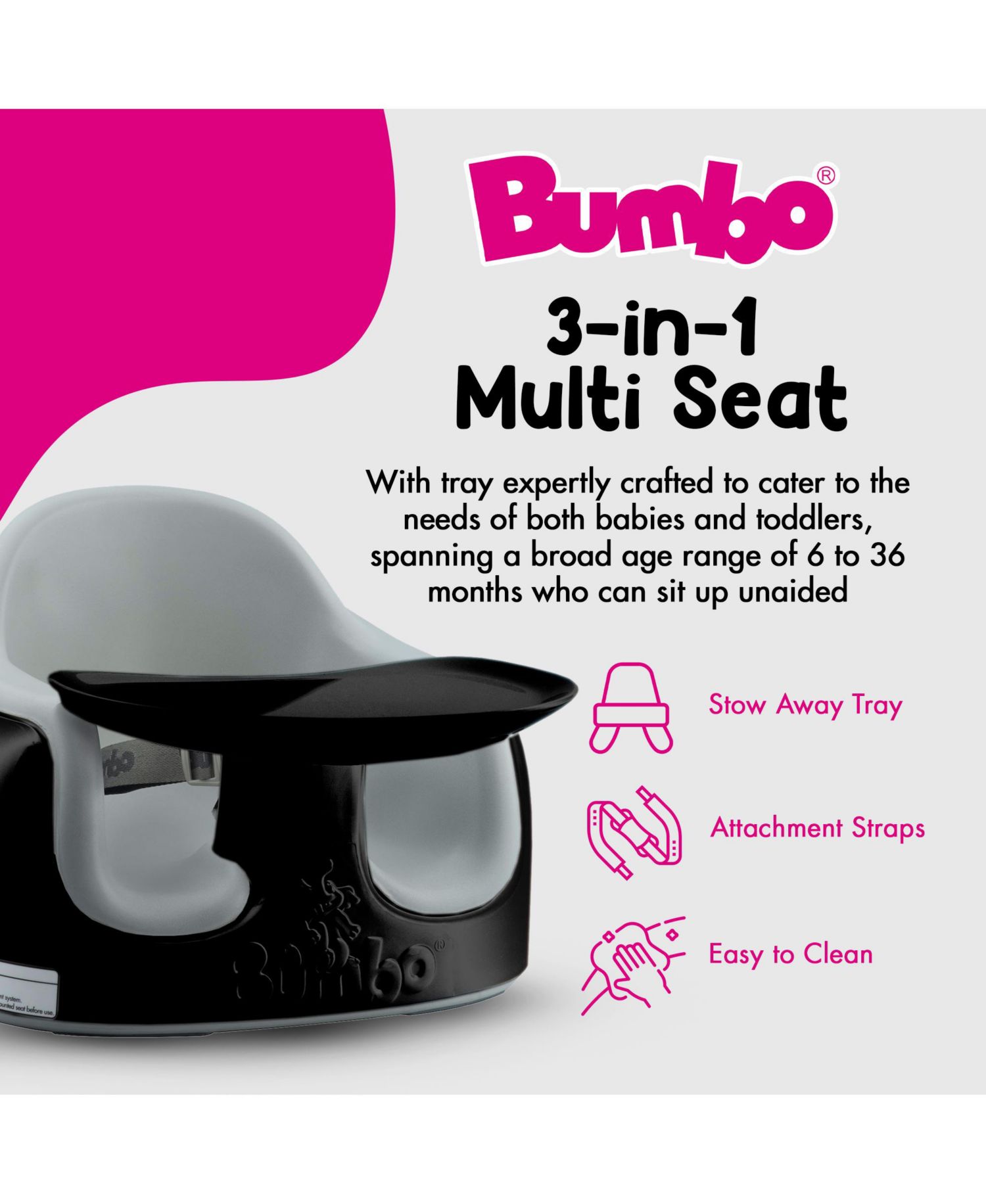 Toddler Multi Seat 3-in-1 Booster High Chair and Tray
