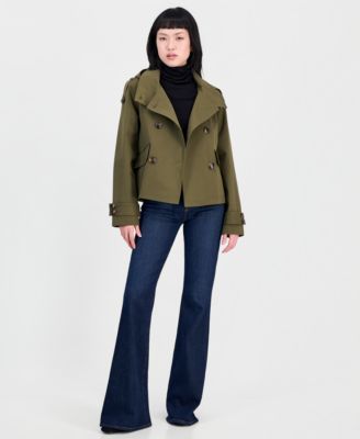 Women's Short Hooded Trench Coat
