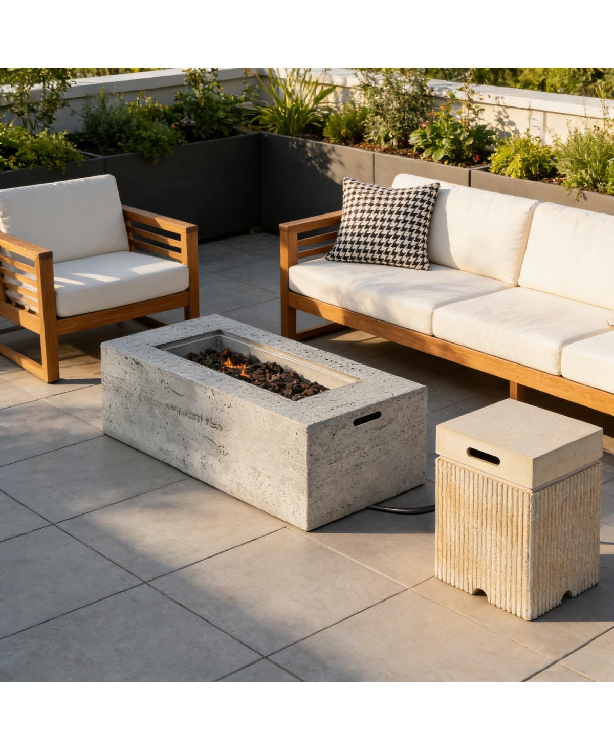 Streamdale Furniture 41.9 inch Propane Fire Pit Set with Tank Cover Table and Accessories