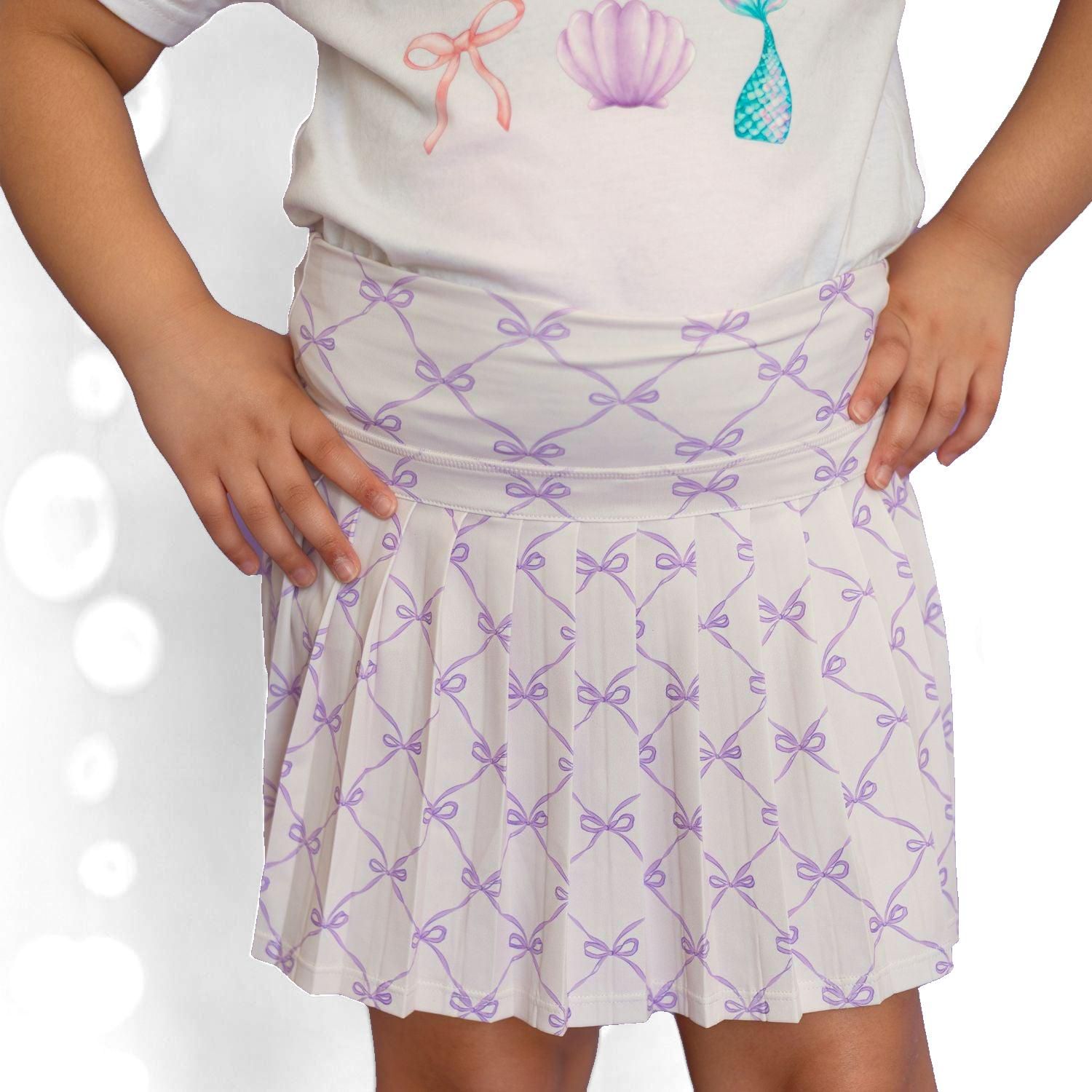 Toddler Girls Lavender Bow Trellis Athletic Skort