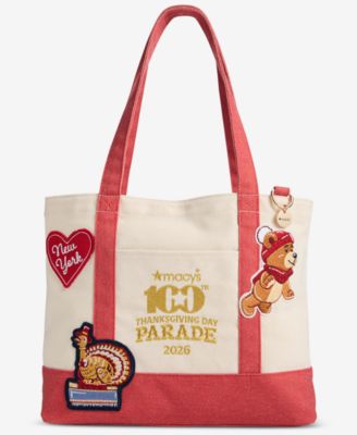100th Thanksgiving Day Parade Mini Balloon Character Patch Canvas Tote Bag