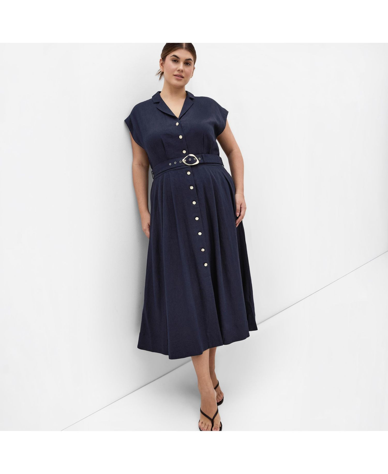 Women's Liliyana Belted Linen Dress