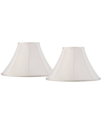 Set of 2 Bell Lamp Shades Large 7" Top x 18" Bottom x 10.5" High Spider Replacement Harp and Finial Fitting