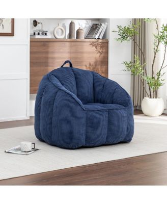 Giant Corduroy Bean Bag Chair with Armrests - Large Adult Sofa
