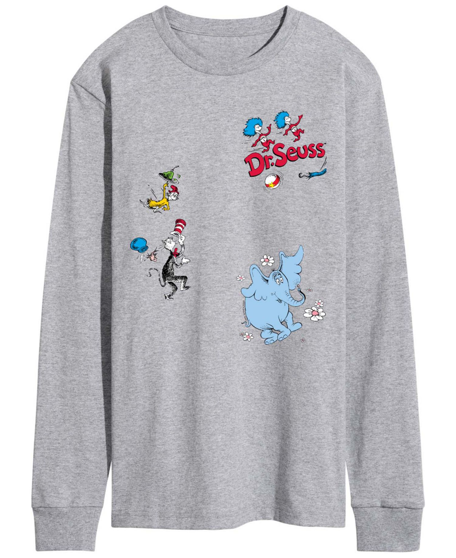 Men's Dr. Seuss Cat In The Hat & Sam I Am & Horton Long-Sleeve Graphic T-Shirt