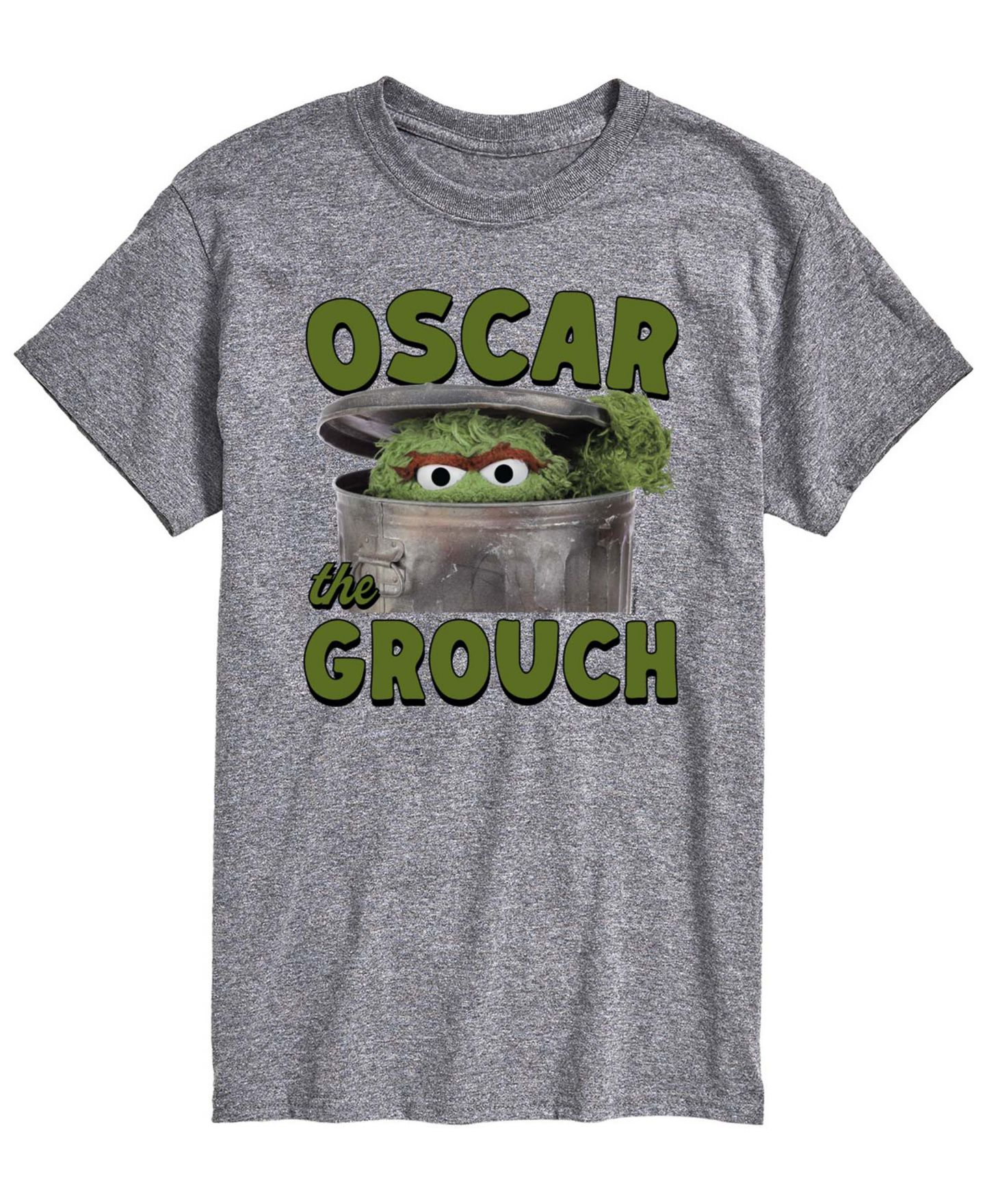 Мужская футболка AIRWAVES Sesame Street Oscar The Grouch Short-Sleeve Graphic, цвет: Меланжевый — фото 1