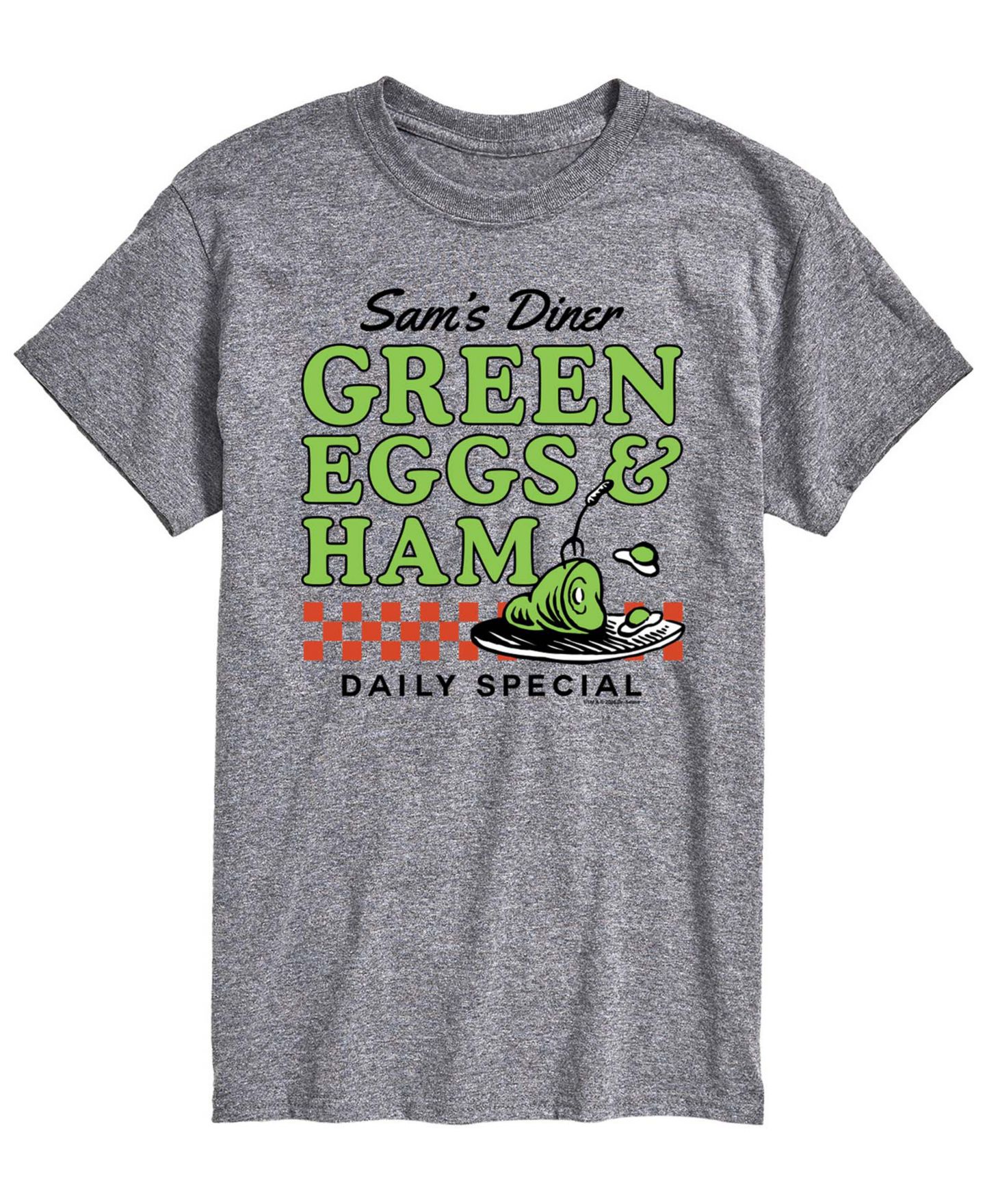 Мужская футболка AIRWAVES Dr. Seuss Green Eggs Ham Diner Short-Sleeve Graphic, цвет: Меланжевый — фото 1