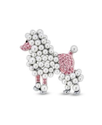 Whimsical Poodle Brooch Pin Crystal Dog Fashion Statement