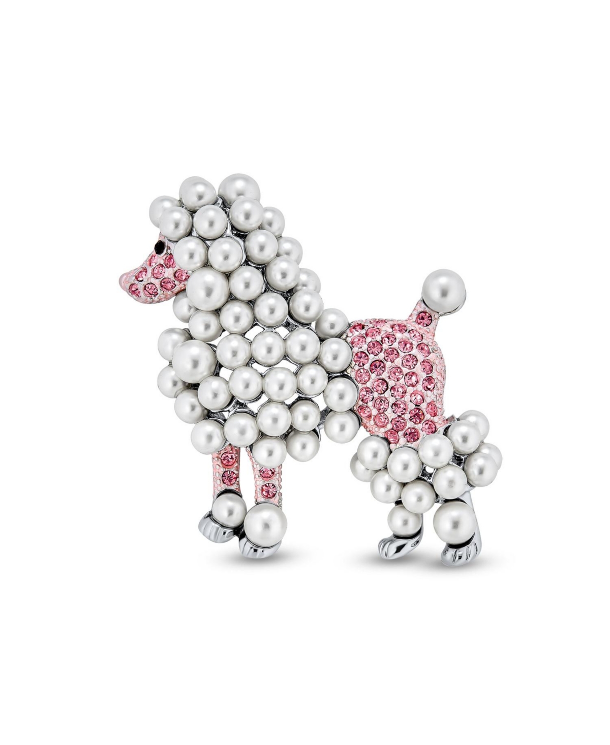 Bling Jewelry Whimsical Poodle Brooch Pin Crystal Dog Fashion Statement