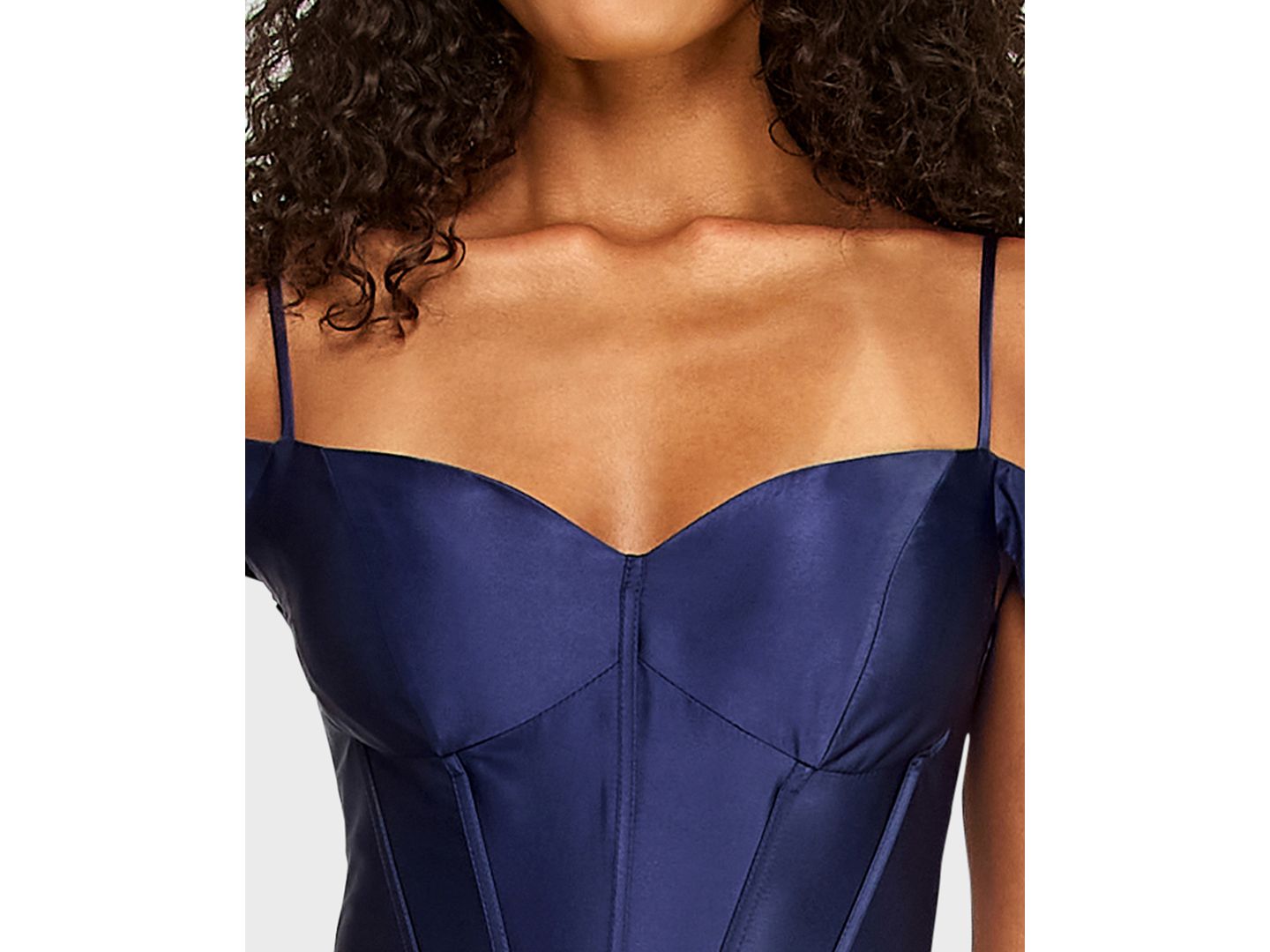 Женские платья B Darlin Juniors' Off-The-Shoulder Charmeuse Gown, цвет: Тёмно-синий — фото 3