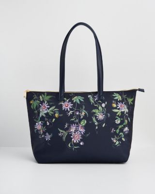 Women's Passion Flower Printed Grab Tote