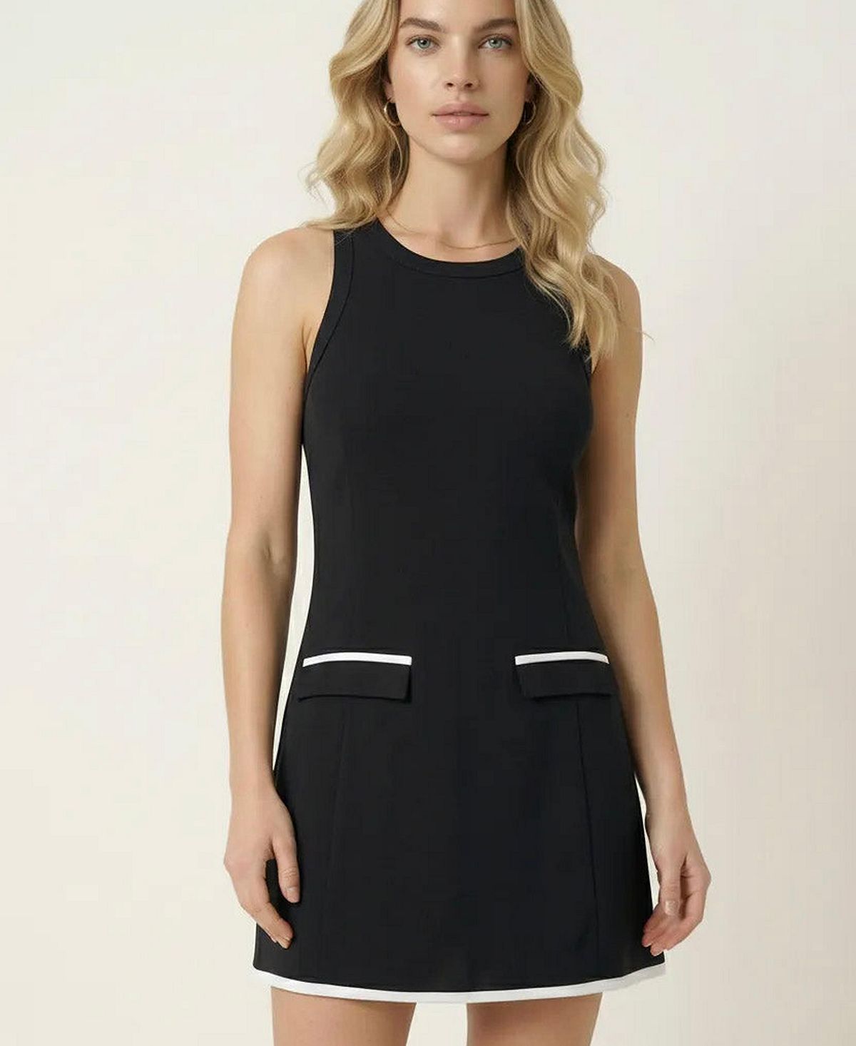 Modenaire Women's Sleeveless Contrast-Trim Tailored Dress view 5 — MAYCSS fashion products