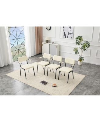 Huggable Upholstered Dining Chairs with Leather and Metal Legs