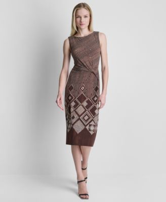 Women's Sleeveless Side Knot Midi Dress