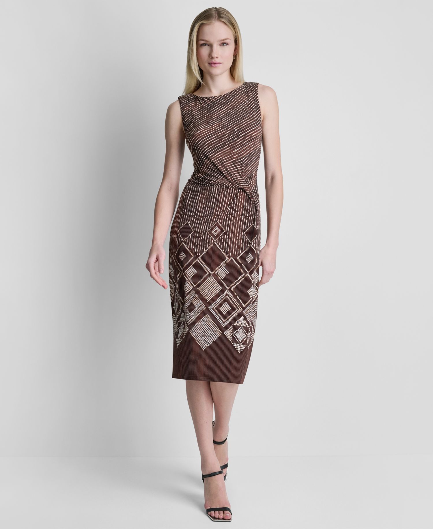 Women's Sleeveless Side Knot Midi Dress