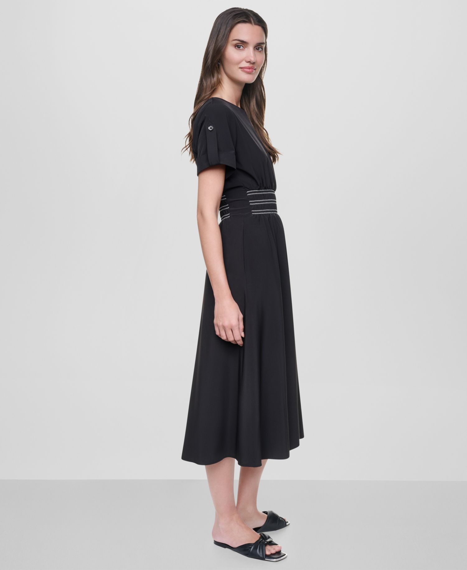 Women's Smocked Waist Midi Dress
