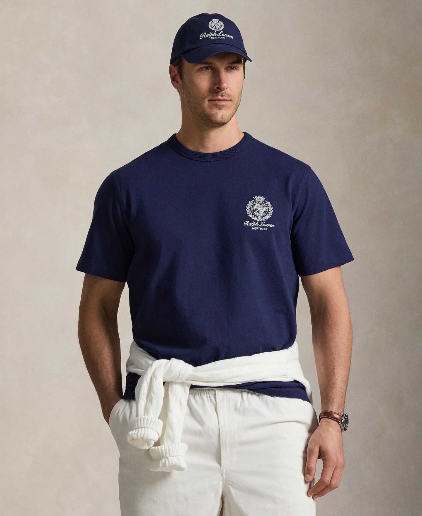 Мужская футболка Polo Ralph Lauren Big & Tall Short-Sleeve T-Shirt, цвет: Тёмно-синий — фото 1