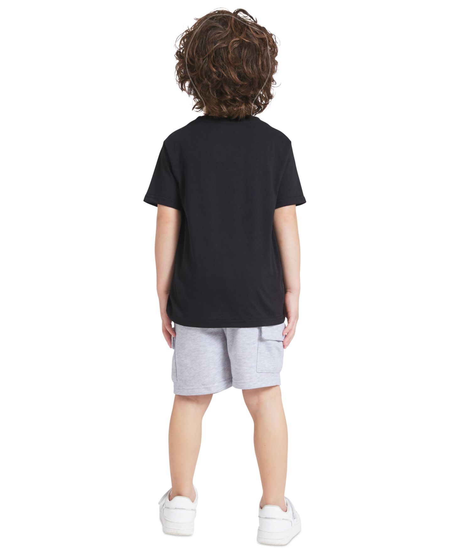 Champion Boys' 4-7 Crewneck T-Shirt and Cargo Shorts, 2-Piece Set, цвет: Чёрный железный / Серый — фото 3