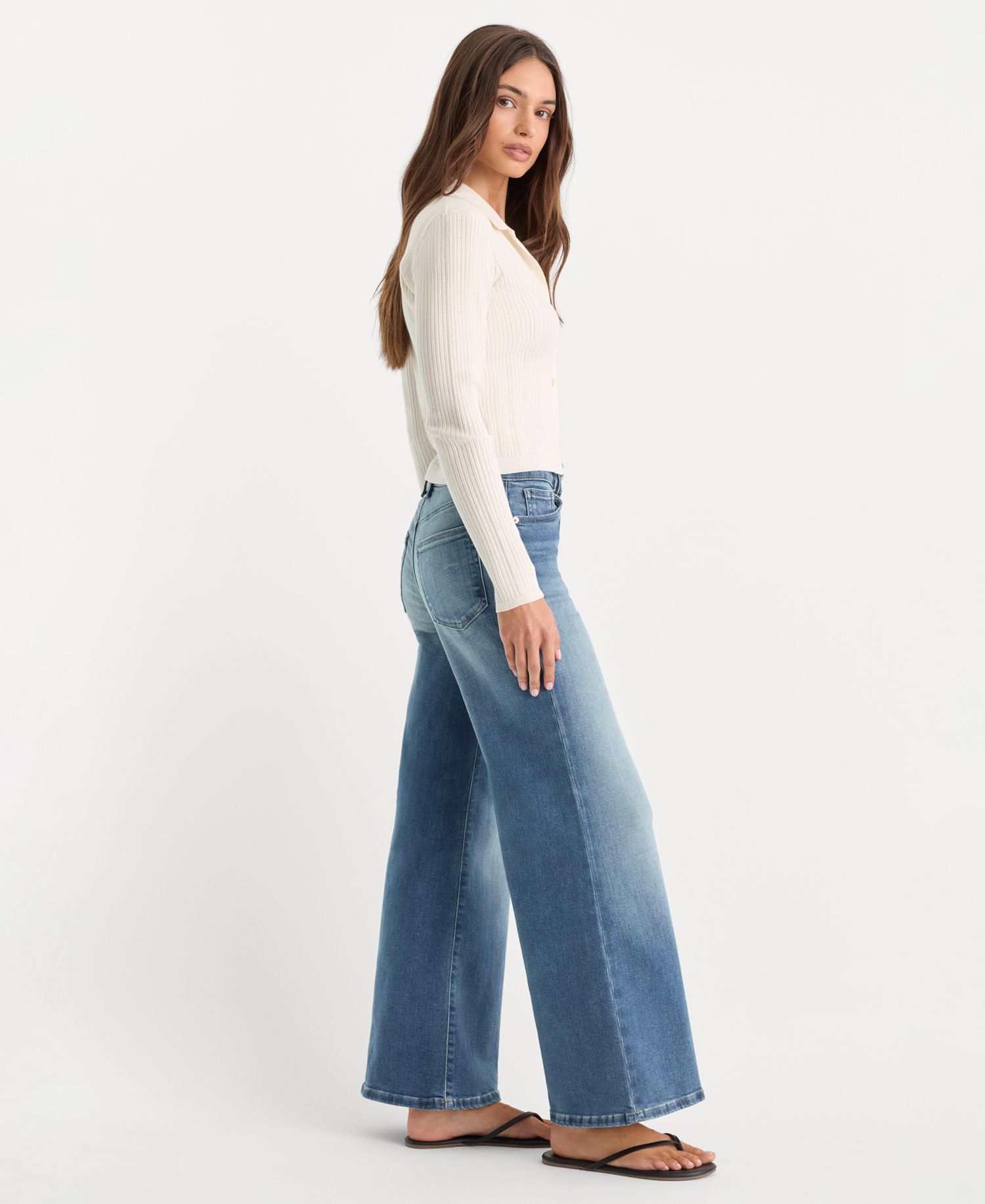 Women's Soft Tech Good Waist Palazzo Ankle Jeans