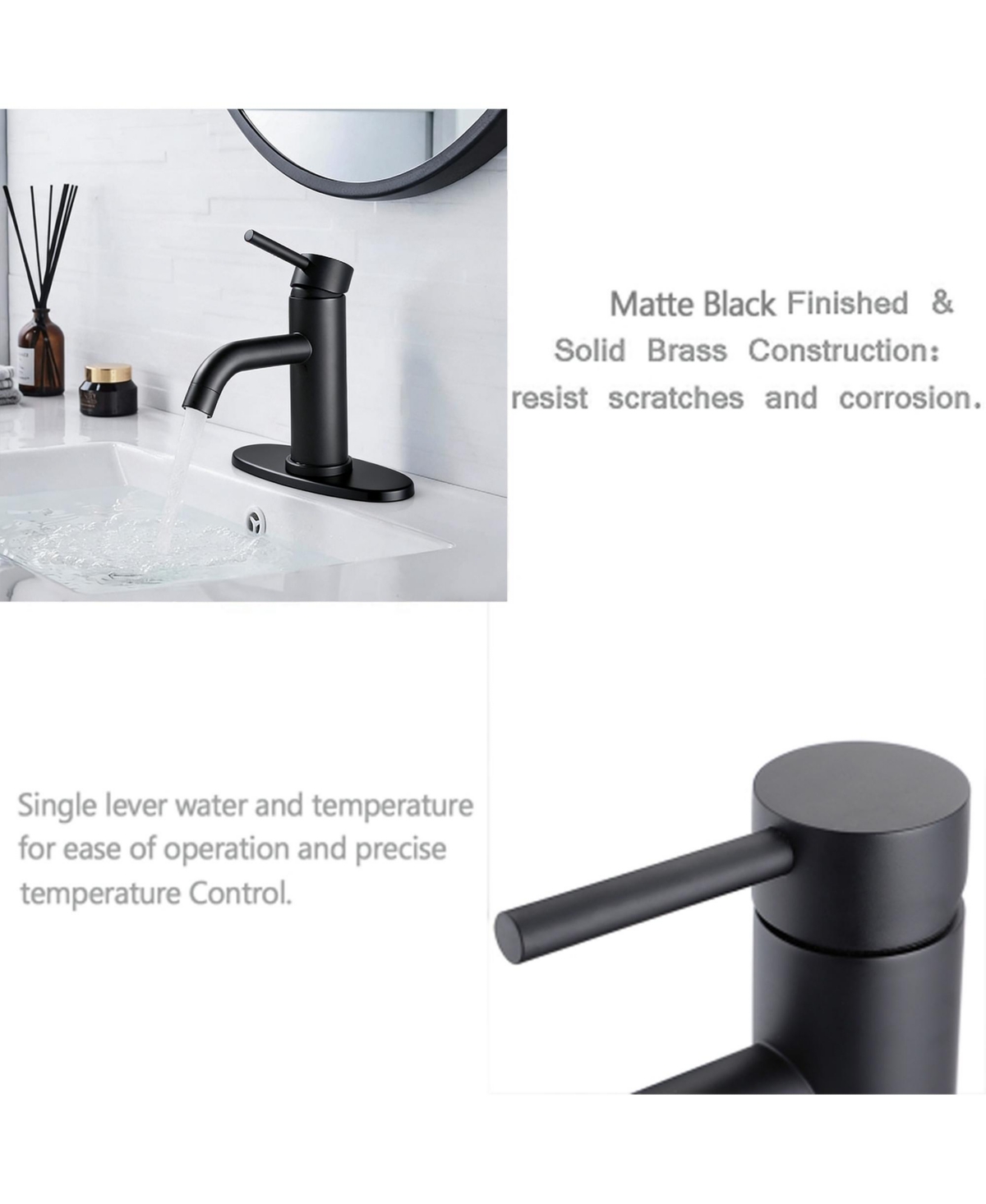 Phying Compliant Single Hole Bathroom Faucet