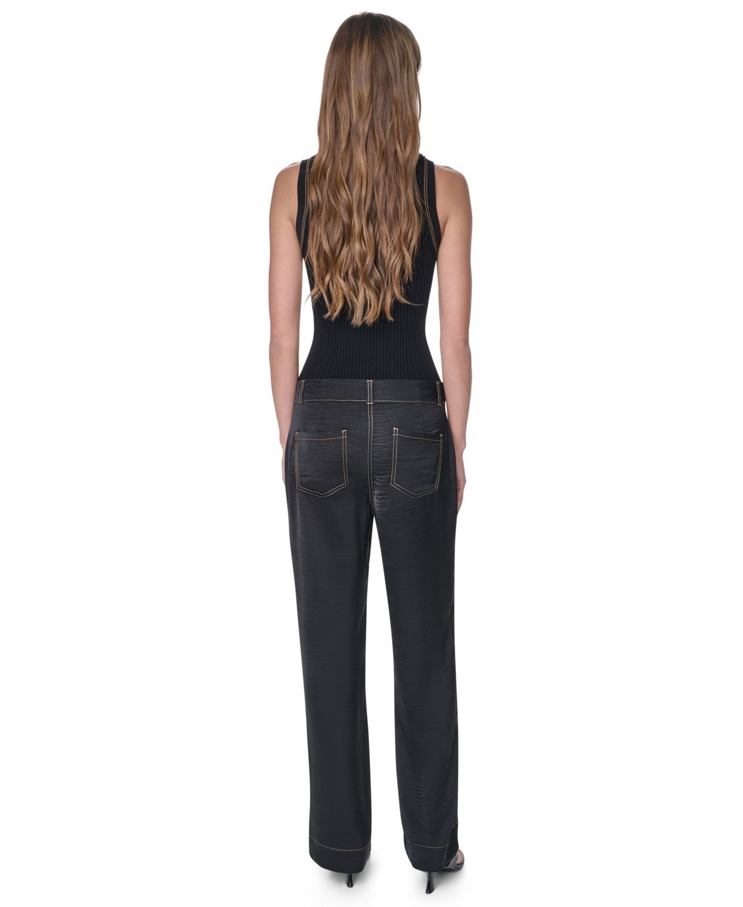 Women's Straight-Leg Top Stitch Pants