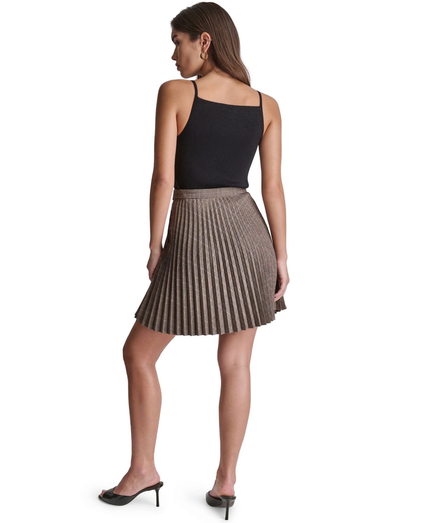 Женская юбка BCBG Pleated, цвет: Тёмно-коричневый сумеречный разноцветный — фото 8