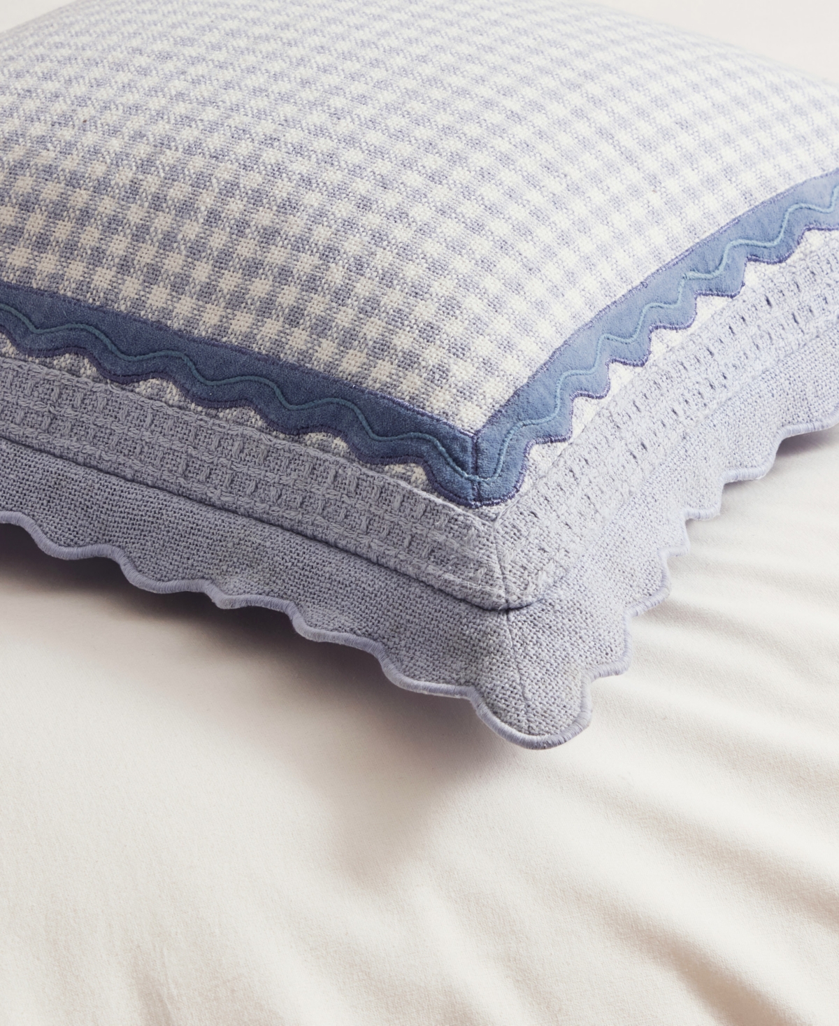 Peri Home Gingham Scallop Decorative Pillow, 20" x 20"