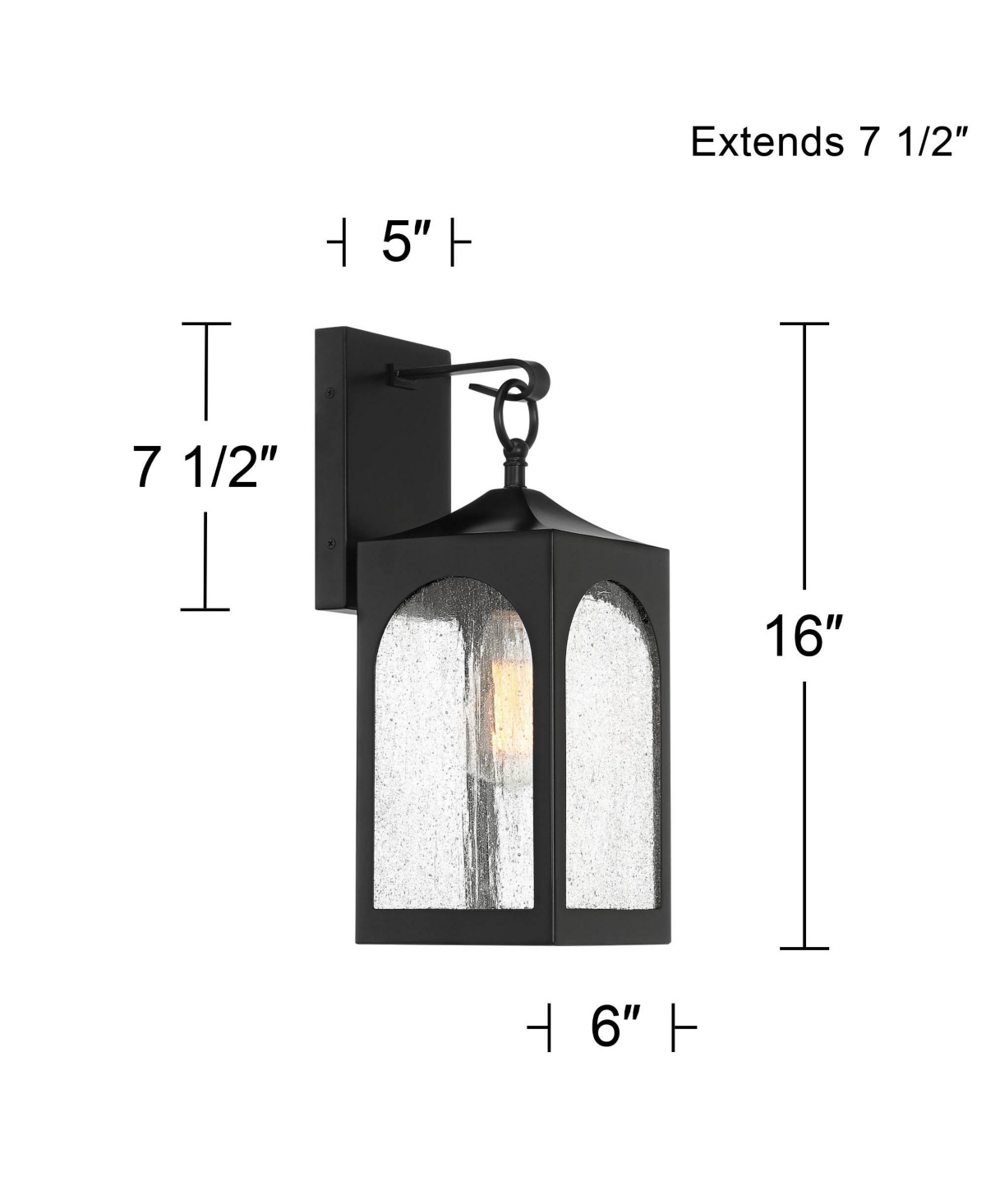 Possini Euro Design Tyne Modern Outdoor Wall Light Fixtures Set of 2 Matte Black Metal 16 1/2" Seedy Glass for Post Exterior Barn Deck