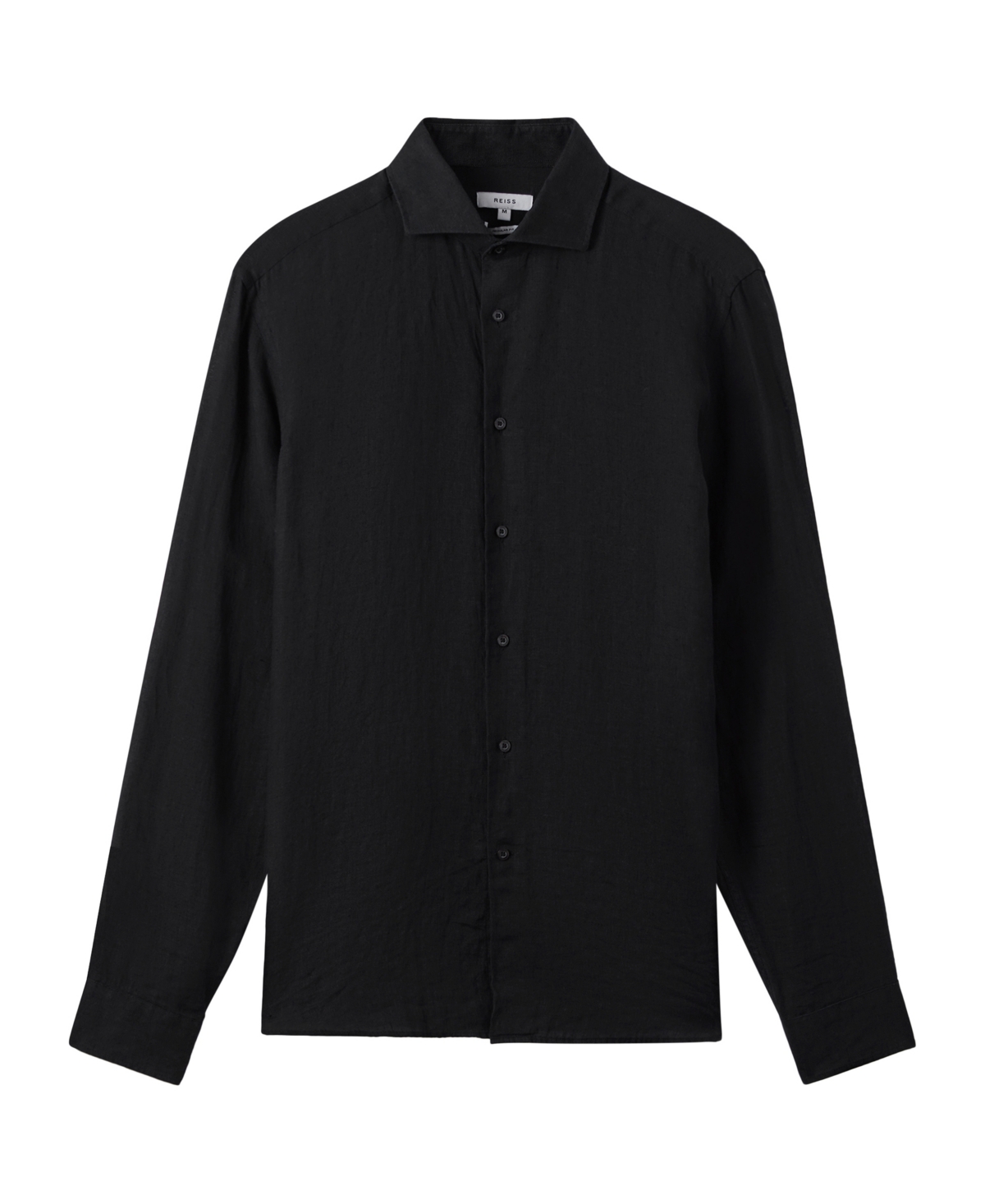 Reiss Men's Linen Cutaway Collar Regular Fit Shirt