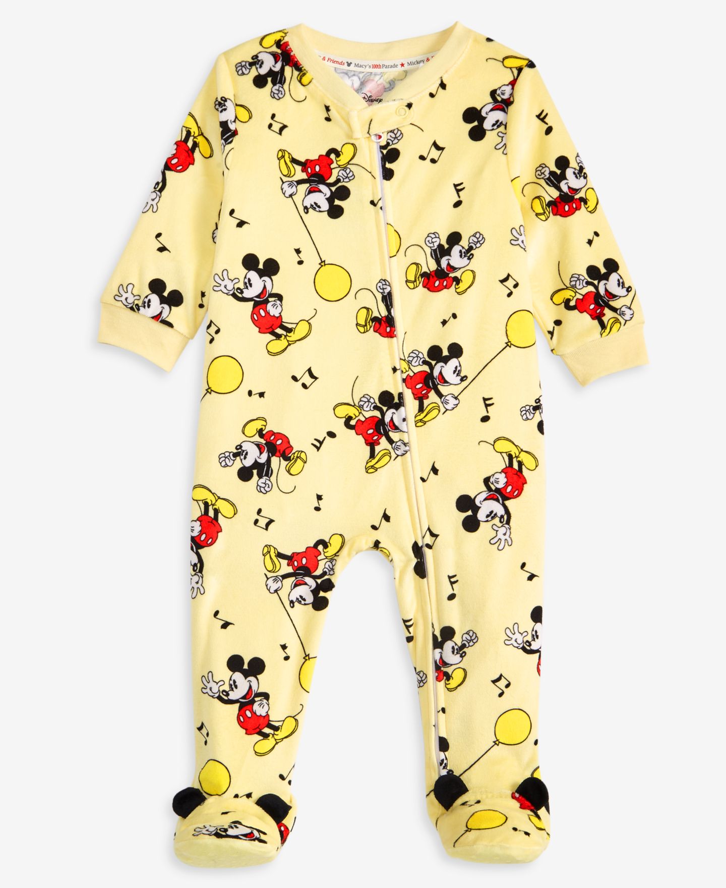 Комбинезоны Disney | Macy's Mickey Mouse Zippered Footed Onesie для малышей — фото 1