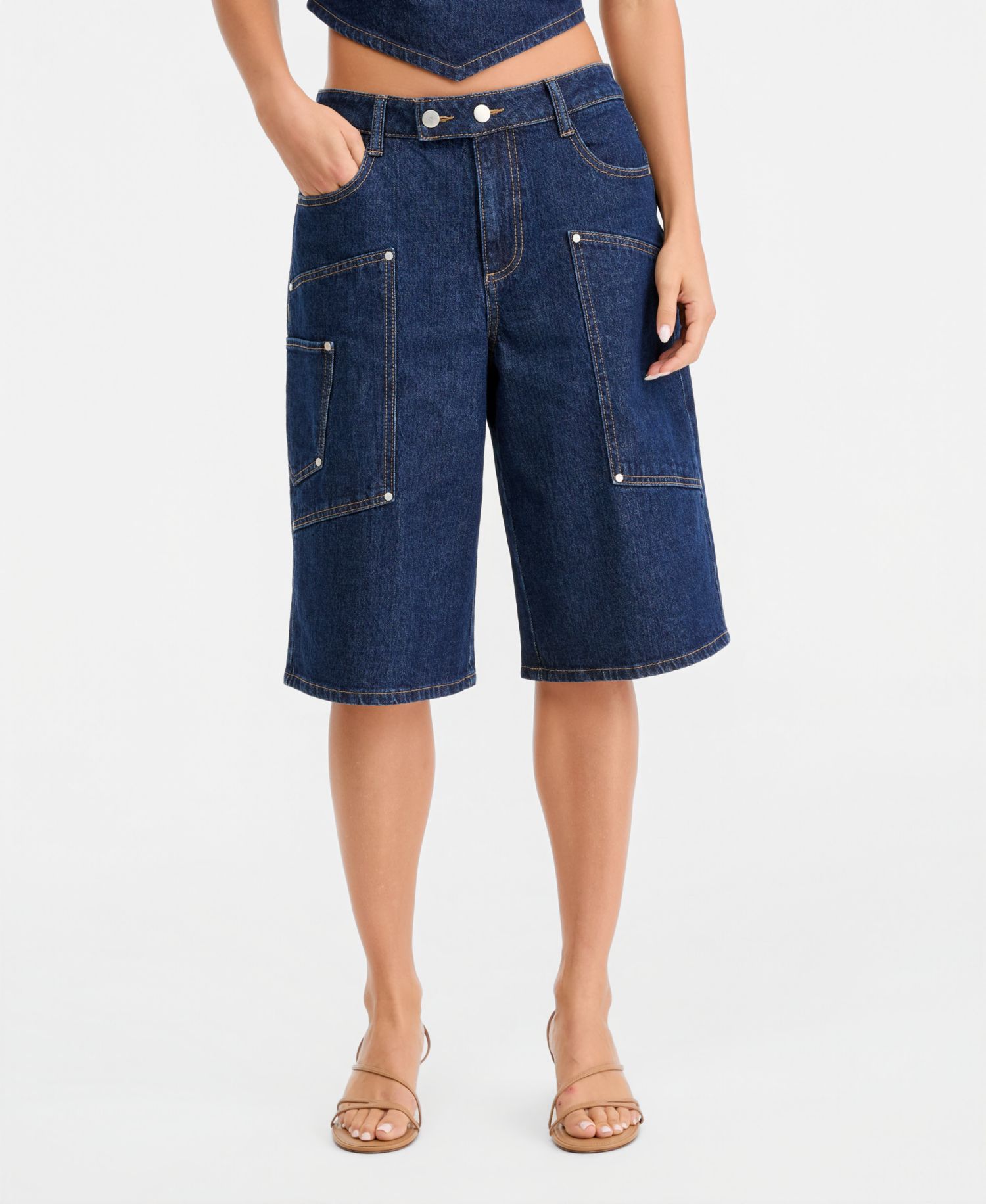 Women's Denim Cargo Shorts
