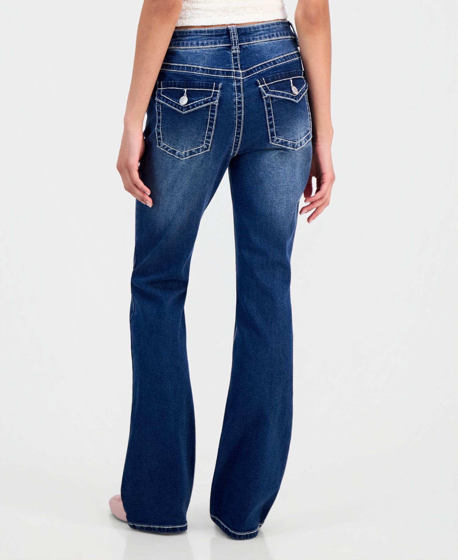 Juniors' High Rise Bootcut Jeans